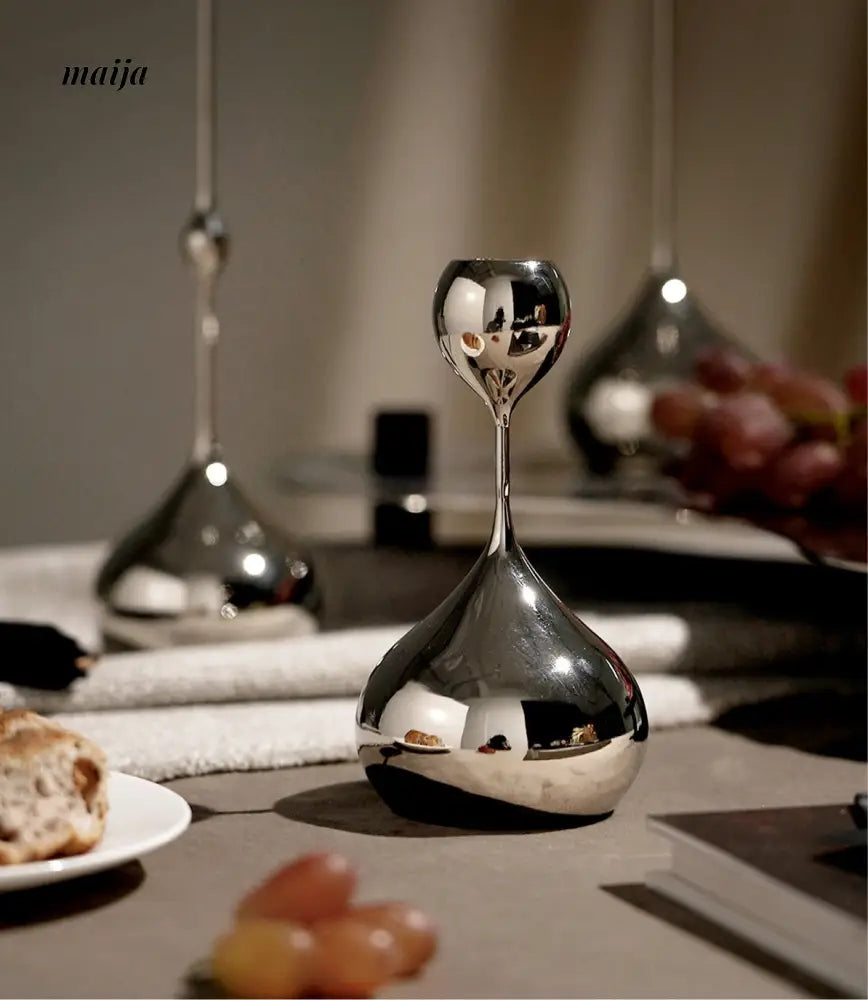 Teardrop Stainless Steel Candle Holder Set from maija