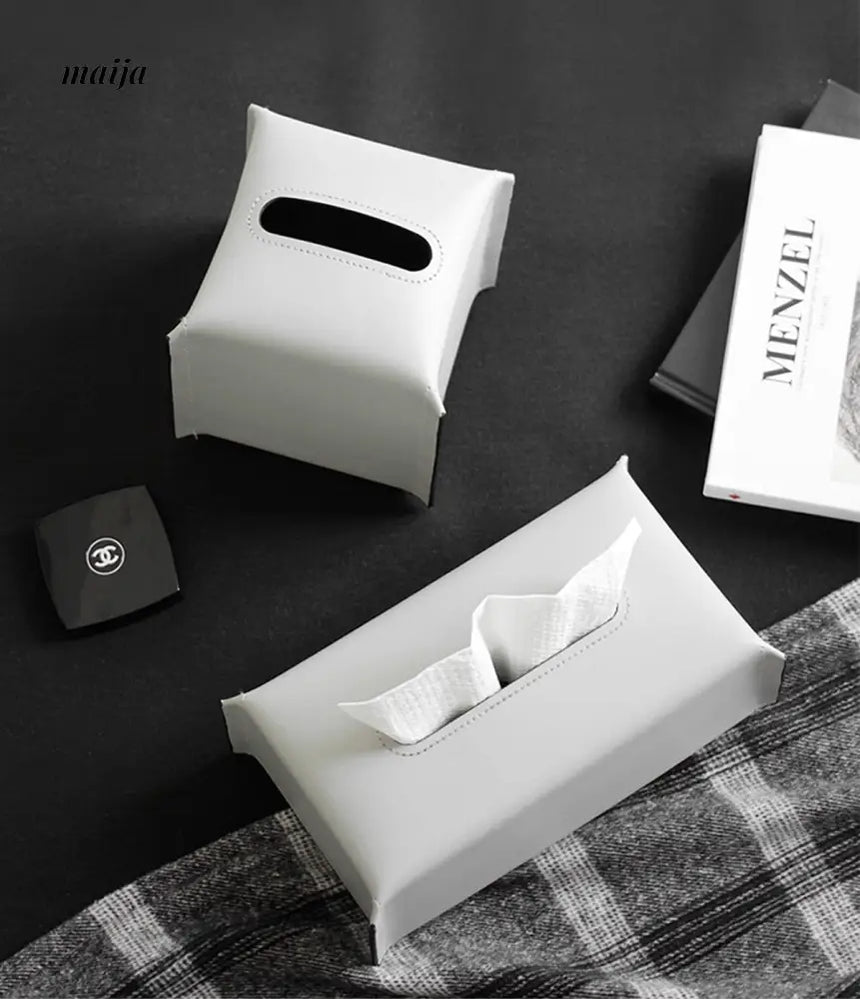 Sugar Cube Leather Tissue Box from maija