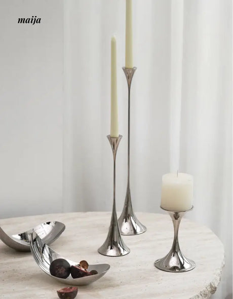 Meteor Stainless Steel Candle Holder Set from maija