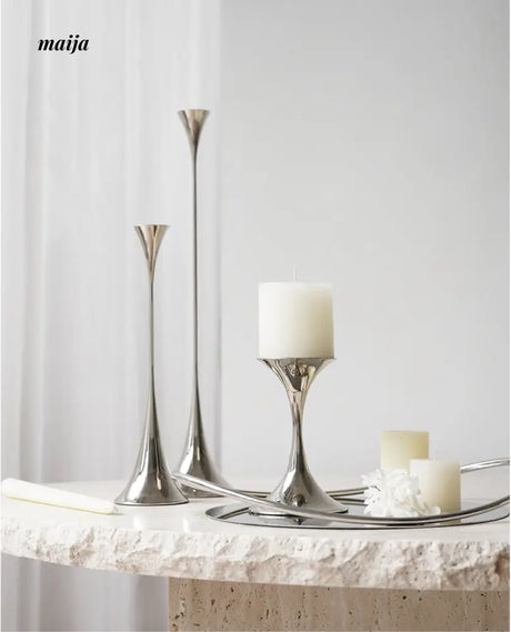 Meteor Stainless Steel Candle Holder Set from maija