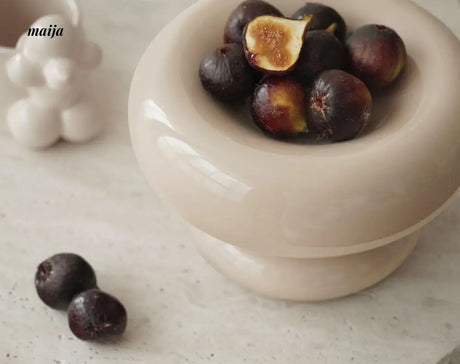 Glossy Marshmallow Ceramic Fruit Bowl from maija