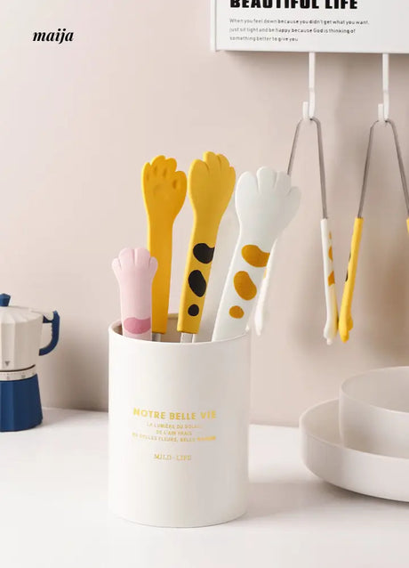 Colourful Cat Paw Kitchen Tongs from maija