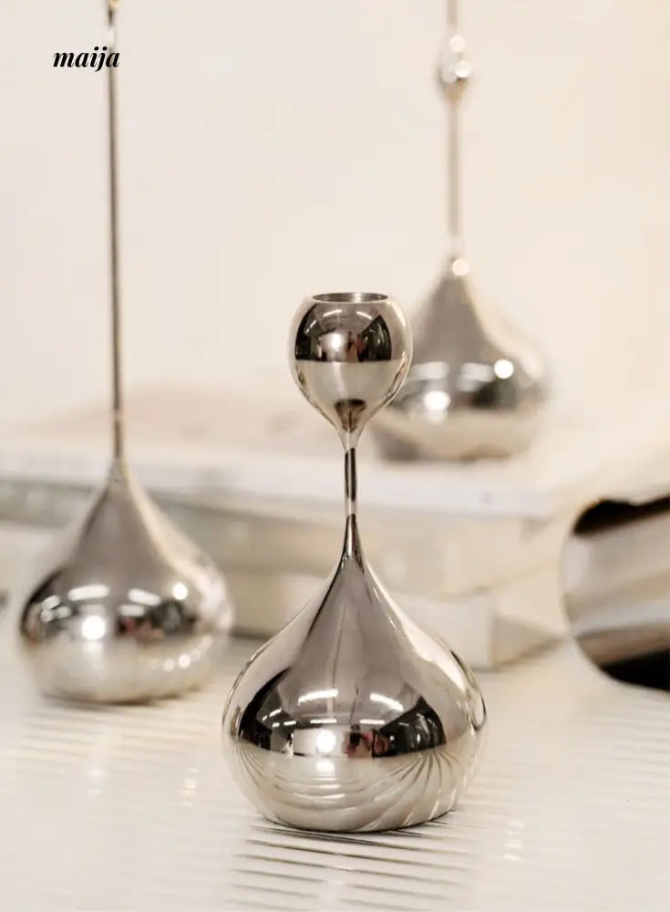 Teardrop Stainless Steel Candle Holder Set from maija