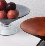 Emerald Ribbed Glass Fruit Bowl from maija