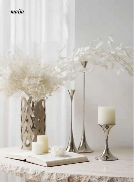 Meteor Stainless Steel Candle Holder Set from maija