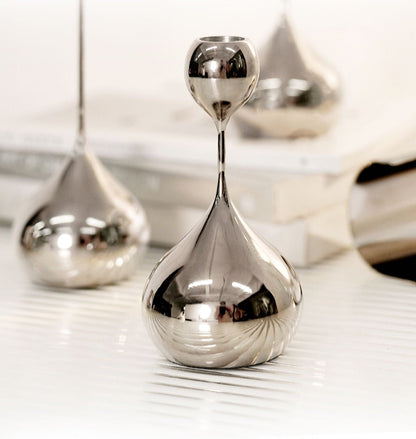 Teardrop Stainless Steel Candle Holder Set from maija