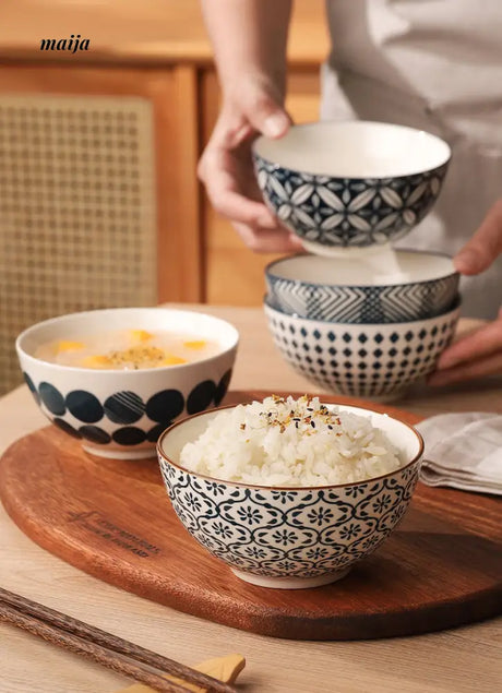 Japanese Retro Style Ceramic Rice Bowl from LUAY