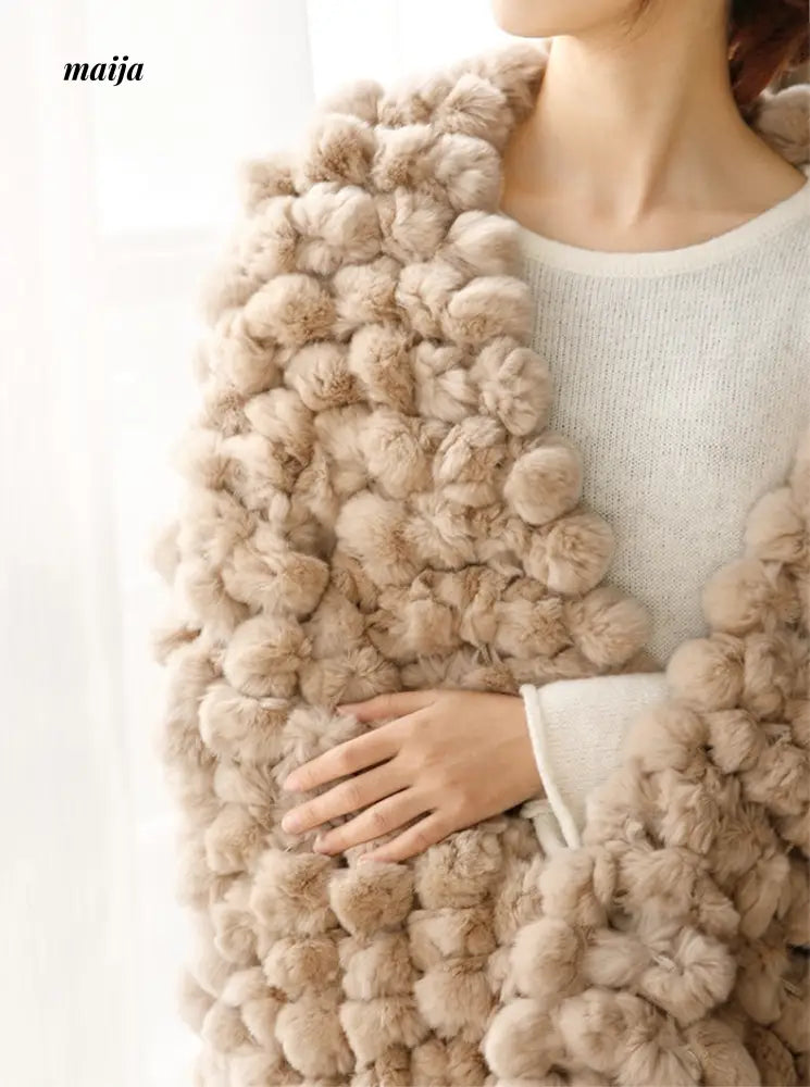 Rabbit Snowball Fluffy Velvet Throw from milamila