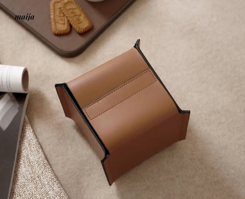 Sugar Cube Leather Tissue Box from maija