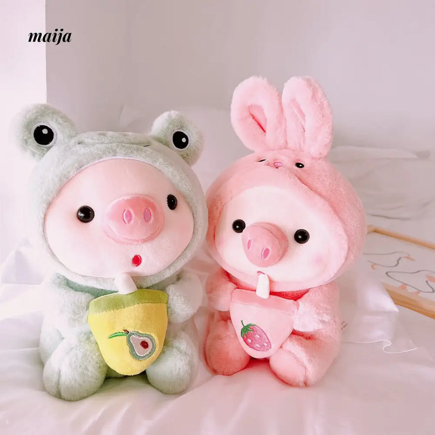 Piggie Drinking Milk Tea Plushie from maija