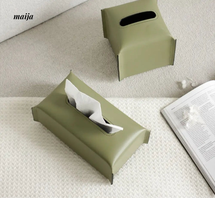 Sugar Cube Leather Tissue Box from maija