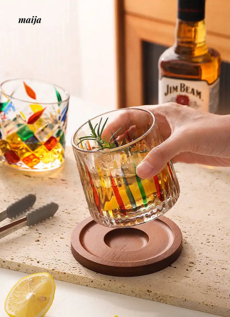 Stained Glass Rotating Whisky Tumbler from bear valley
