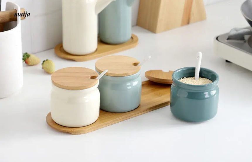 Pastel Blue Seasoning Jar Set from MY