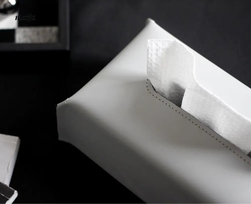 Sugar Cube Leather Tissue Box from maija