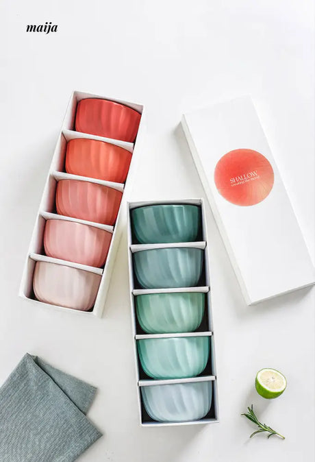Aquarius Ceramic Rice Bowl Set from KROKORI