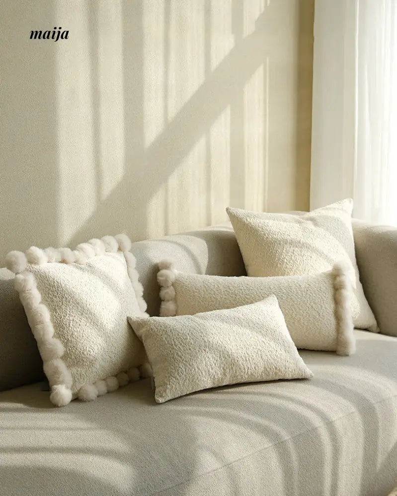 Sunflower Fur Cream Cushion from milamila