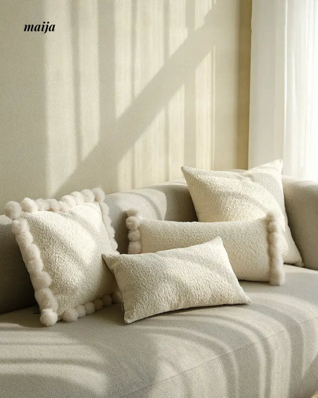 Sunflower Fur Cream Cushion from milamila