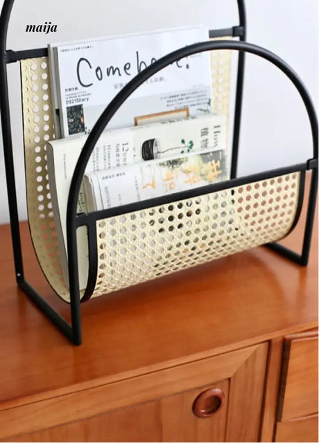 Metal Rattan Magazine Rack from maija