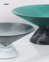 Emerald Ribbed Glass Fruit Bowl from maija