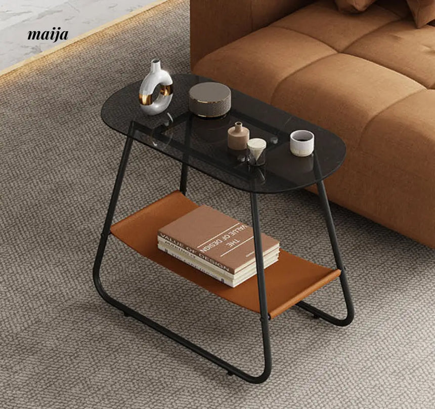 Melanie Oval Tinted Glass Coffee Table from maija