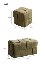 Woven Corduroy Cube Stool from maija