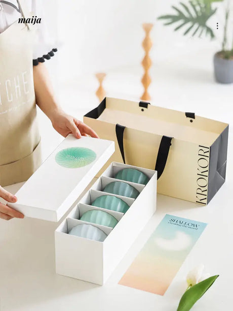 Aquarius Ceramic Rice Bowl Set from KROKORI