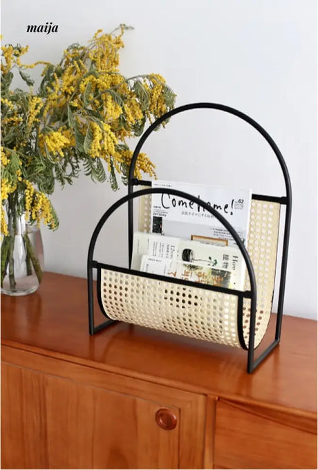 Metal Rattan Magazine Rack from maija