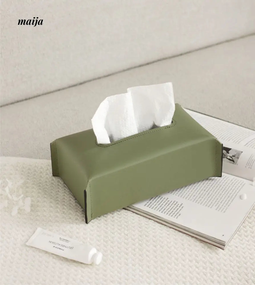Sugar Cube Leather Tissue Box from maija