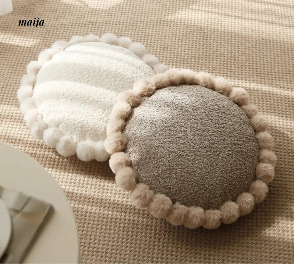 Sunflower Fur Cream Cushion from milamila