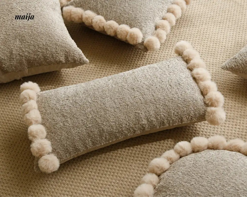 Sunflower Fur Cream Cushion from milamila