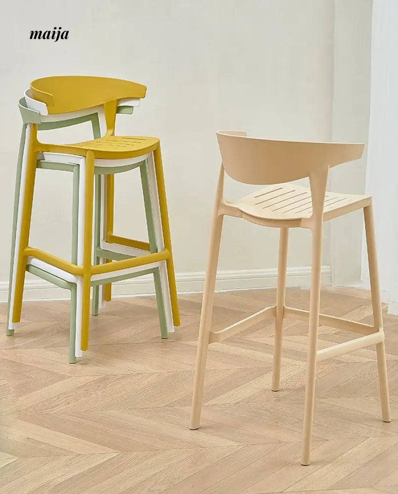 Simple Stackable Plastic Bar Stool from maija
