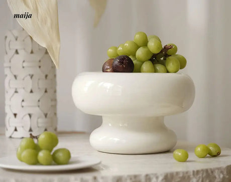 Glossy Marshmallow Ceramic Fruit Bowl from maija