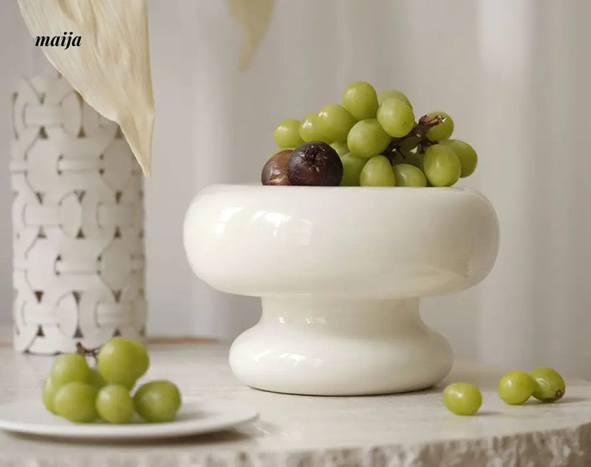 Glossy Marshmallow Ceramic Fruit Bowl from maija