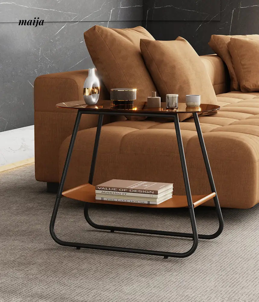 Melanie Oval Tinted Glass Coffee Table from maija