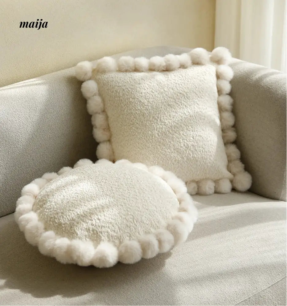 Sunflower Fur Cream Cushion from milamila