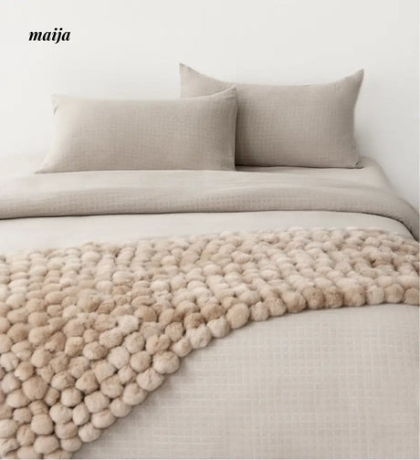 Rabbit Snowball Fluffy Velvet Throw from milamila