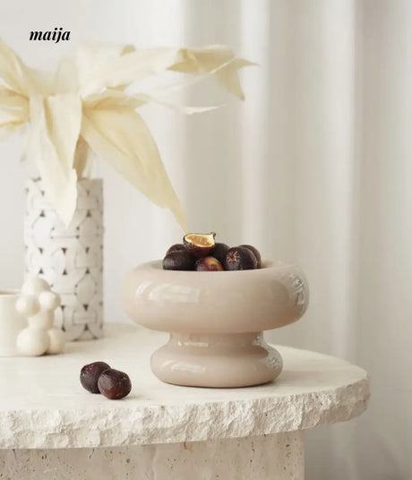 Glossy Marshmallow Ceramic Fruit Bowl from maija