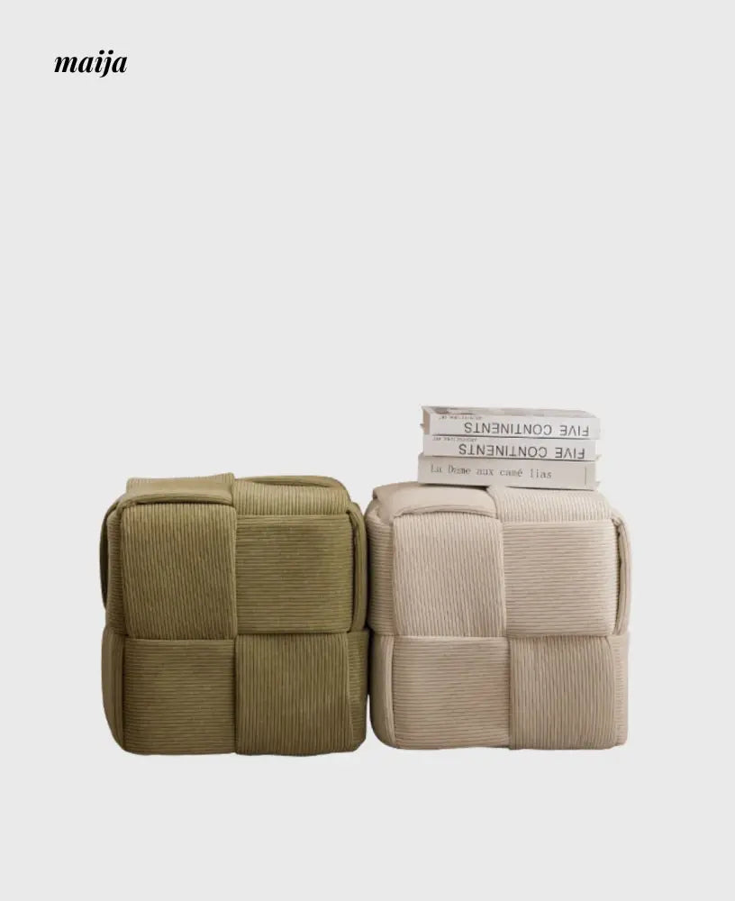Woven Corduroy Cube Stool from maija