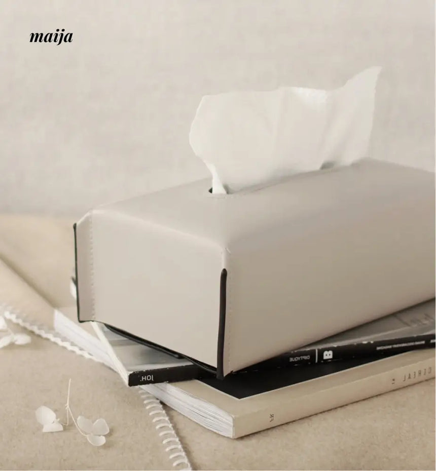 Sugar Cube Leather Tissue Box from maija