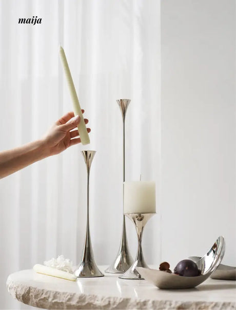Meteor Stainless Steel Candle Holder Set from maija