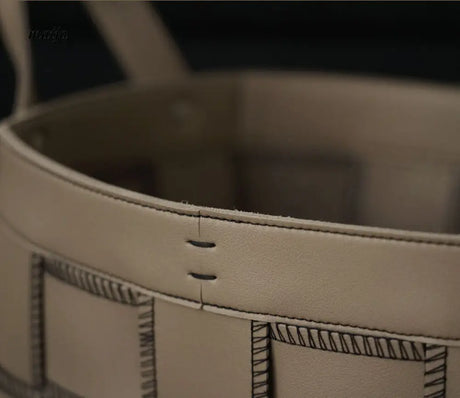 Brownie Woven Leather Storage Basket from LAMOME DECO