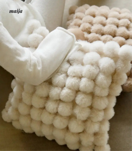 Rabbit Snowball Fluffy Cushion from milamila