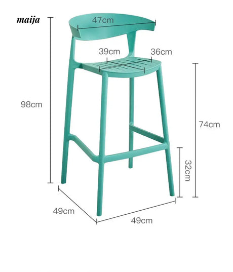 Simple Stackable Plastic Bar Stool from maija