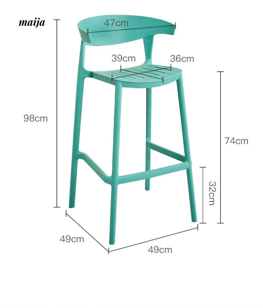 Simple Stackable Plastic Bar Stool from maija