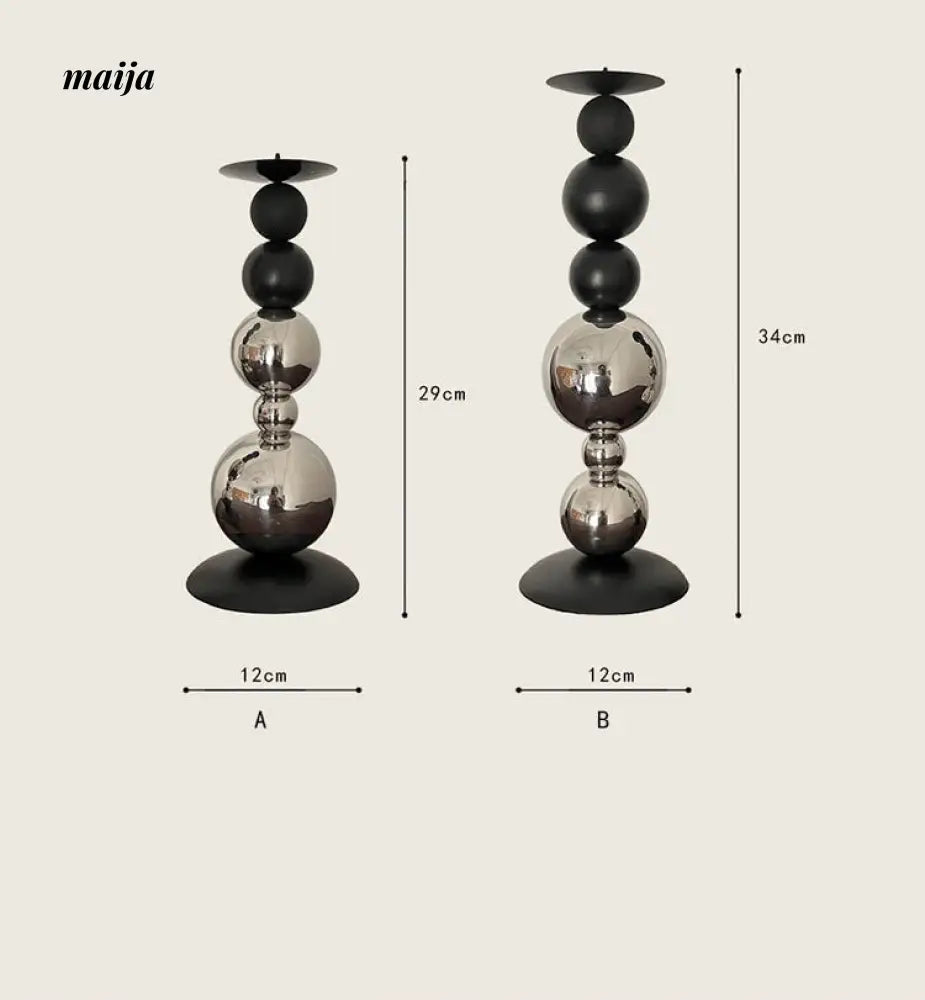 Black Metal Sphere Candle Holders from GUJAMA