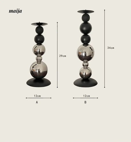 Black Metal Sphere Candle Holders from GUJAMA