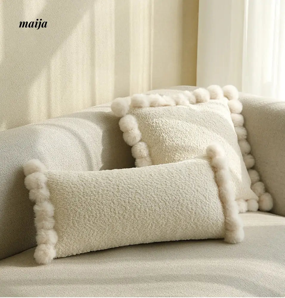 Sunflower Fur Cream Cushion from milamila