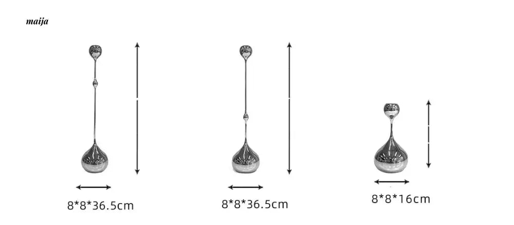 Teardrop Stainless Steel Candle Holder Set from maija