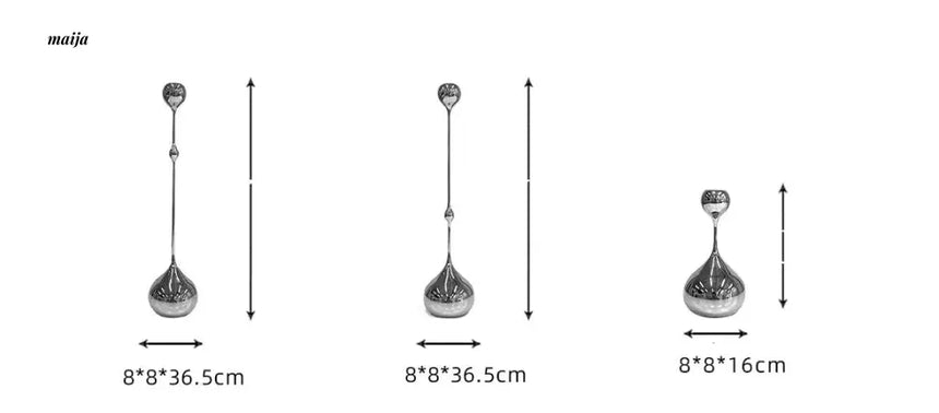 Teardrop Stainless Steel Candle Holder Set from maija