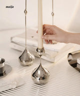 Teardrop Stainless Steel Candle Holder Set from maija